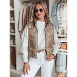 DStreet Krótka kamizelka damska dwustronna CHIPUFF kamelowa | shoptok.hr