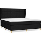  Box spring postelja z vzmetnico črna 160x200 cm blago, (20791330) | Shoptok.si
