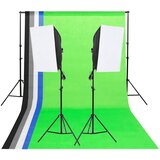 vidaXL Komplet za studijsko osvetlitev z ozadji in softboxi, (5000288517) Cene