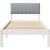  Okvir kreveta s uzglavljem Bijela i svijetlosiva 75 x 190 cm | shoptok.hr