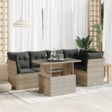  6-dijelni set vrtnih sofa od poliratana s jastucima svjetlosivi | shoptok.hr