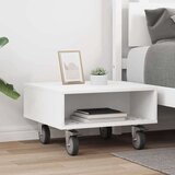  Stranska miza s kolesi Bela 50,5 x 50 x 30 cm Konstruiran les, (5000201975) | Shoptok.si