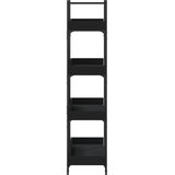  Regal za knjige 4 razine crni 100x33x145,5 cm konstruirano drvo | Eponuda.com