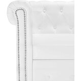 vidaXL Chesterfield kavč L oblike umetno usnje bele barve | Shoptok.si