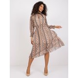 Italy Moda Dress-DHJ-SK-15177-1.04P-dark beige | Shoptok.si