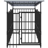 vidaXL Zunanji pasji boks s streho jeklen 1,88 m² | Shoptok.si