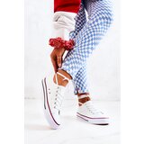 Boto Women's Classic White Sneakers With Red Stripe Omerta | shoptok.hr