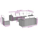  9-dijelni set vrtnih sofa od poliratana s jastucima sivi | shoptok.hr