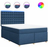 vidaXL Krevet s oprugama i madracem plavi 140x200 cm od tkanine | shoptok.hr