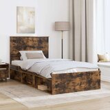  Konstrukcija postelje z vzglavjem Dimljeni oreh 100 x 200 cm, (5000103120) | Shoptok.si