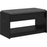  Klupa za hodnik s jastukom s policom Crni Hrast 83 x 38 x 45 cm | shoptok.hr