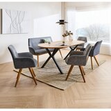 Linea Natura klop, les, tekstil barve hrasta, temno siva | Shoptok.si