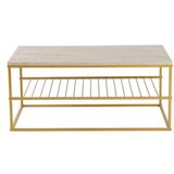 Hanah home asude - gold, marble goldmarble coffee table | ePonuda.com