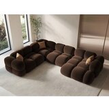 Cosmopolitan Design Tamno smeđa baršunasti kutna garnitura (s lijevim kutom/u obliku slova "U") Loretto – | shoptok.hr