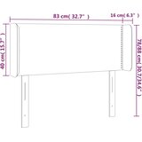  Uzglavlje s ušima svjetlosivo 83x16x78/88 cm baršunasto | shoptok.hr