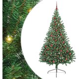 vidaXL Umjetna preddekorirana božićna jelka Zelena 210 cm PVC | Shoptok.si
