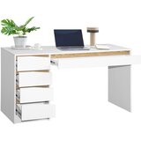 Venda pisalna miza leseni material bela, barve hrasta | Shoptok.si
