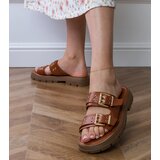 Gemre Brown flat sandals with buckles on straps Liluna | shoptok.hr