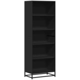  Polica za knjige crna 60x35x170,5 cm izrađeno drvo | shoptok.hr