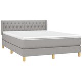 Krevet s oprugama i madracem svjetlosivi 140x190 cm od tkanine | shoptok.hr