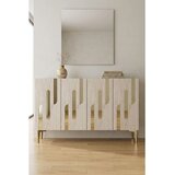 Hanah home komoda Ece 120, 120 cm, bela / travertin / zlatna | Eponuda.com