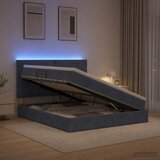  LED krevet za pohranu s madracem Tamnosiva 140 x 190 cm Baršun | shoptok.hr
