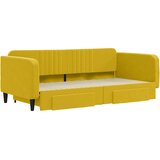  Dnevni krevet na razvlačenje s ladicama žuti 100x200 cm baršun | shoptok.hr