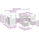  Sjedeća garnitura za vrt s jastukom 10 pcs Crna | shoptok.hr