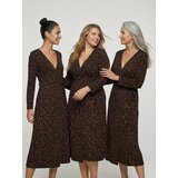 Sinsay Viskoza midi preklopna haljina u leopard uzorku | shoptok.hr
