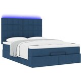 vidaXL Otomanski okvir kreveta s madracem plavi 140x200cm od tkanine | shoptok.hr