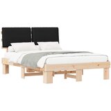  Krevetni okvir s tapiciranim uzglavljem Crna 135 x 190 cm | shoptok.hr