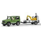 Bruder Džip Land Rover Defender sa prikolicom, JCB bagerom i figurom | Eponuda.com