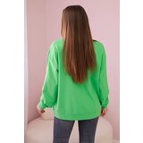 Kesi Cotton blouse with bow light green color | shoptok.hr