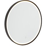 QAZQA kopalniško ogledalo črno 50 cm z led z zatemnilnikom na dotik - miral | Shoptok.si