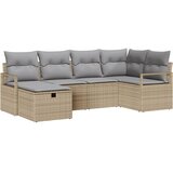  Set sofe 6 kom. 6-Broj sjedala Bež i svijetlo siva poliratan 232 x 122 x 85 cm | shoptok.hr