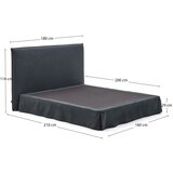 Kave Home Antracitno siva oblazinjena zakonska postelja 160x200 cm Jaira – | Shoptok.si
