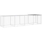 vidaXL Kokošnjak s streho svetlo sivo 403x98x90 cm pocinkano jeklo | Shoptok.si
