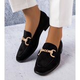 Gemre Black loafers with a golden ornament Fluet Cene