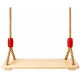 Kinder Home Dečija drvena ljuljaška za dvorište sa konopcima – prirodno drvo, 33 cm | Eponuda.com