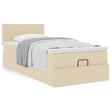 vidaXL Otomanski posteljni okvir z vzmetnico krem 100x200 cm blago Cene