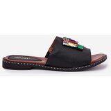 Boto Womens sandals on flat heel with decoration black Clelione | shoptok.hr