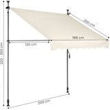 Multi Garden balkonska tenda s podešavanjem visine – vodootporna, s ručicom, bež | shoptok.hr