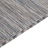  Zunanja preproga ploščato tkanje 100x200 cm rjava in modra, (20668831) | Shoptok.si