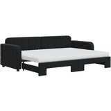  The Living Store Izvlečna dnevna postelja z vzmetnicami črna 80x200 cm žamet - Izvlečna Dnevna Postelja, (21491053) | Shoptok.si