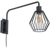 Eglo Tabillano 1 zidna/1, e27, crna/čelik | shoptok.hr