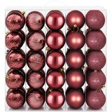  Set božićnih kuglica 50 kom. Vinska crvena 8 cm Polistiren | shoptok.hr