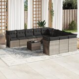  12-dijelni set vrtnih sofa poliratan s jastucima svijetlosivi | shoptok.hr