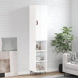 vidaXL Visoka omara visok sijaj bela 34,5x34x180 cm inženirski les | Shoptok.si