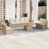 vidaXL 9-dijelni set vrtnih sofa s jastucima bež od poliratana | shoptok.hr