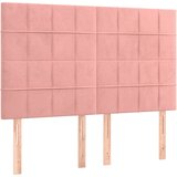  s oprugama i madracem ružičasti 140x190 cm baršunasti | shoptok.hr